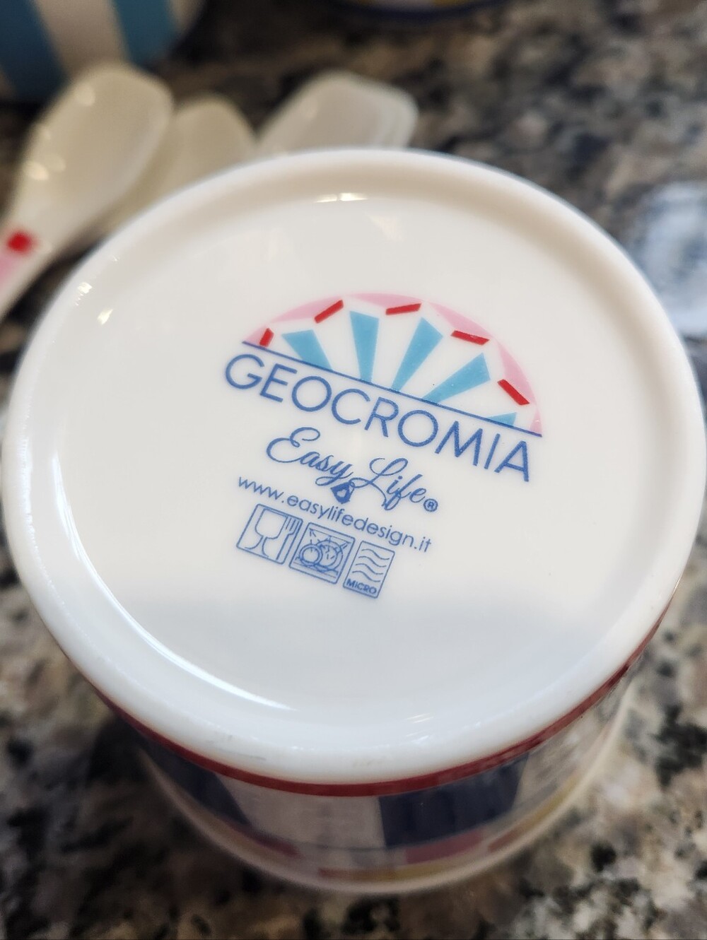 Geocromia Porcelain Dinnerware - Ice Cream Bowl Set of 4 - Picture 4 of 4